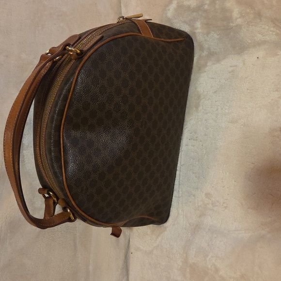 Celine Dark Brown Patterned Satchel - Picture 11 of 12
